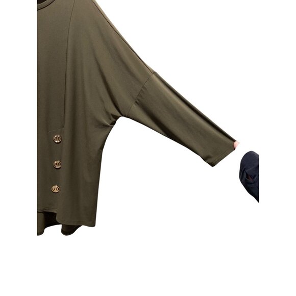 Joseph Ribkoff Swing Jersey Knit Blouse Safari Green Size 14 NWT - Picture 13 of 16